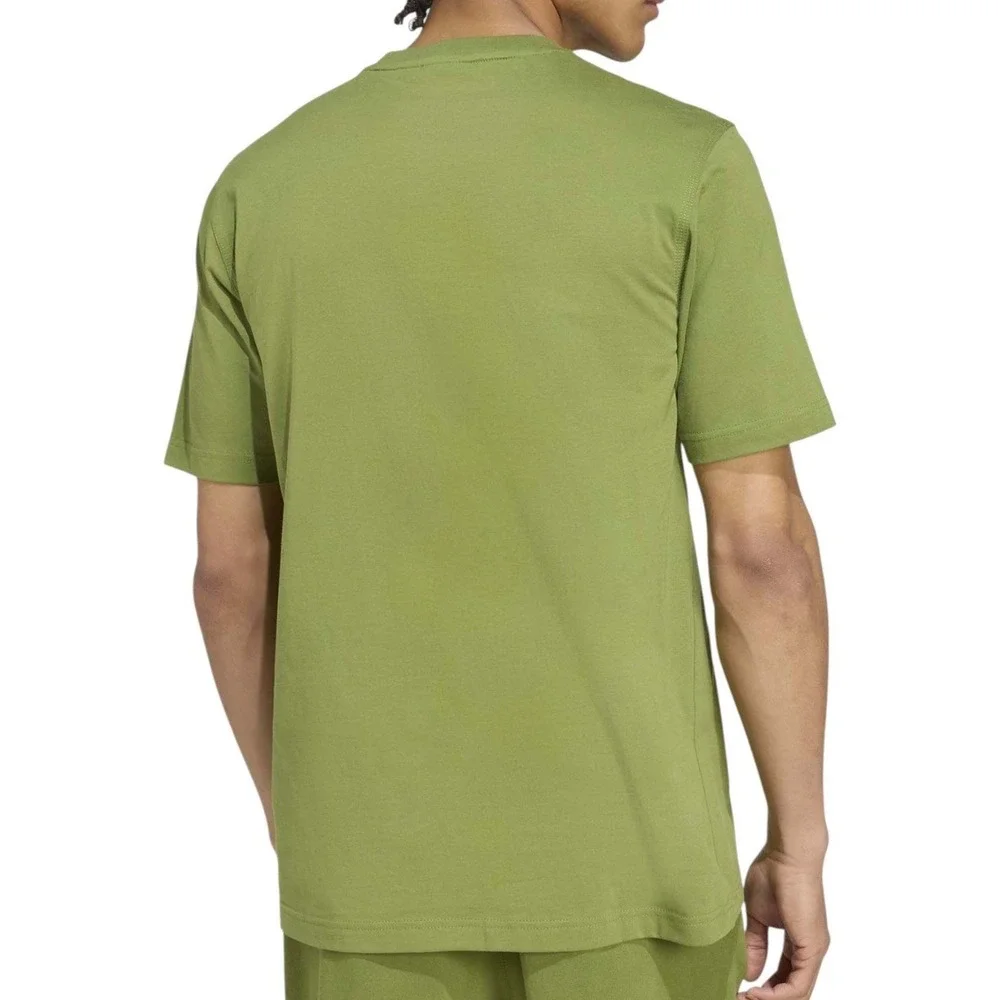 Mens XL ADIDAS ORIGINALS logo ESSENTIALS TREFOIL‎ T TEE SHIRT Olive GREEN JV5938
